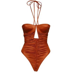 Gcds, Dames, Badkleding, Oranje, Maat: XS Polyamide,