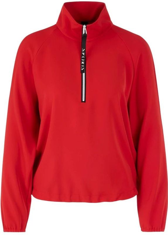 Marc Cain - Sweatshirt - Rood - Dames - Met Rits en Verstelbare Zoom