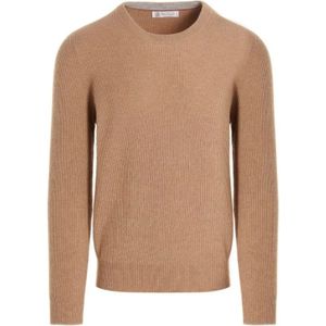 Brunello Cucinelli, Heren, Truien, Beige, Maat: 3XL Kasjmier,