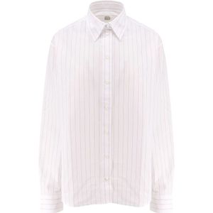 TotêMe, Dames, Blouses & Shirts, Wit, Maat: M Katoen,