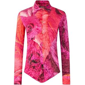 Roberto Cavalli, Dames, Blouses & Shirts, Veelkleurig, Maat: 2XS Zijde,