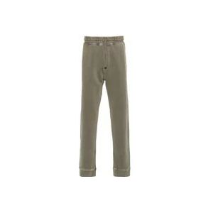 Woolrich Groene Canvas Broek Ribbed Enkel , Green , Heren , Maat: M