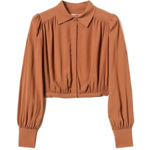 Twinset, Dames, Blouses & Shirts, Bruin, Maat: S