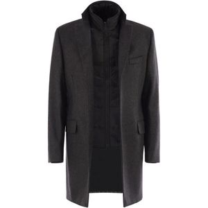 Fay, Heren, Mantels, Zwart, Maat: XL Wol,