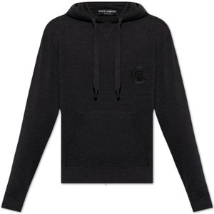 Dolce & Gabbana, Heren, Sweatshirts & Hoodies, Grijs, Maat: L Zijde,