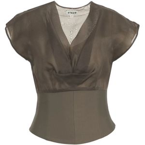 Staud, Dames, Blouses & Shirts, Groen, Maat: XS Zijde,