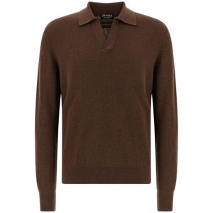 Zegna, Heren, Truien, Bruin, Maat: XL Kasjmier,