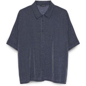 Fiorella Rubino, Dames, Blouses & Shirts, Blauw, Maat: M Viscose,