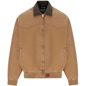 Carhartt Wip, Heren, Jassen, Bruin, Maat: S Katoen,