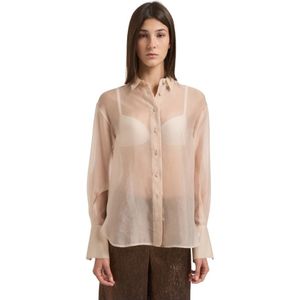 Forte Forte, Dames, Blouses & Shirts, Roze, Maat: S Leer,