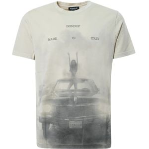 Dondup, Heren, Tops, Beige, Maat: M Katoen,