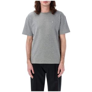 Saint Laurent, Heren, Tops, Grijs, Maat: S Katoen,