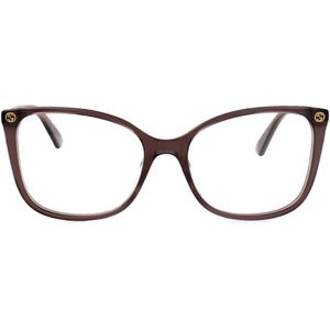 Gucci - GG0026O 019 - Optische Monturen - Bruin Transparant - Acetaat