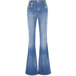 Ermanno Scervino, Dames, Jeans, Blauw, Maat: S Denim,