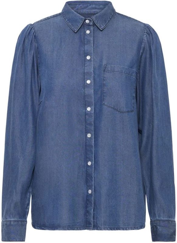 Ichi, Dames, Blouses & Shirts, Blauw, Maat: XS