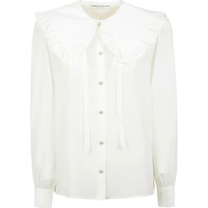 Alessandra Rich, Dames, Blouses & Shirts, Wit, Maat: M Zijde,