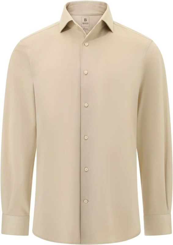 Boggi Milano, Heren, Overhemden, Beige, Maat: S Jersey,