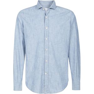 Eleventy, Heren, Overhemden, Blauw, Maat: L Denim,