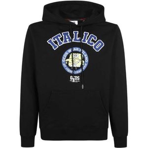 Gcds, Heren, Sweatshirts & Hoodies, Zwart, Maat: XS Katoen,