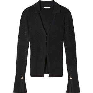 Patrizia Pepe, Dames, Truien, Zwart, Maat: L Denim,