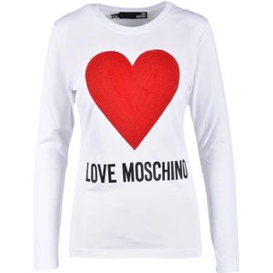Love Moschino, Dames, Tops, Wit, Maat: S Katoen,