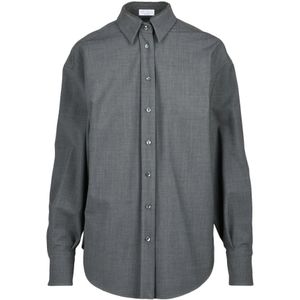 Brunello Cucinelli, Dames, Blouses & Shirts, Grijs, Maat: L Wol,