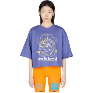 The North Face, Dames, Tops, Paars, Maat: L Katoen,