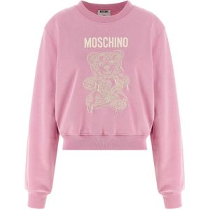 Moschino, Dames, Sweatshirts & Hoodies, Roze, Maat: L