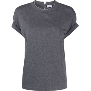 Brunello Cucinelli, Dames, Tops, Grijs, Maat: S Katoen,