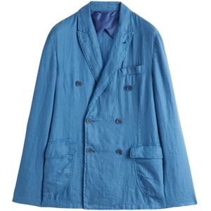 Aspesi, Heren, Jassen, Blauw, Maat: S Linnen,