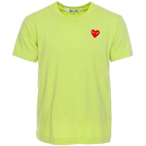 Comme des Garçons Play, Heren, Tops, Groen, Maat: M Katoen,