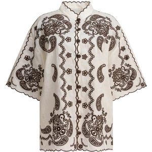 Zimmermann - Blouse - Wit - 100% Linnen