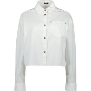 Versace, Dames, Blouses & Shirts, Wit, Maat: S Denim,
