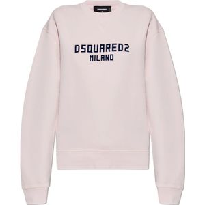 Dsquared2, Dames, Sweatshirts & Hoodies, Roze, Maat: L Katoen,