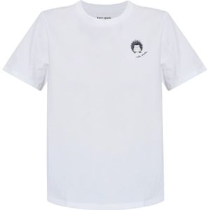 Kate Spade, Dames, Tops, Wit, Maat: L Katoen,