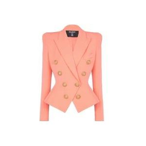Balmain 8-button cinched-waist jacket , Pink , Dames , Maat: S