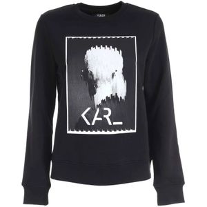 Karl Lagerfeld, Dames, Sweatshirts & Hoodies, Zwart, Maat: XS Katoen,