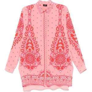 Etro, Dames, Blouses & Shirts, Roze, Maat: XS Zijde,