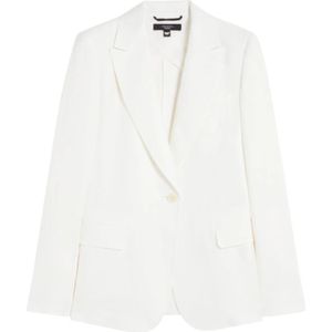 Weekend Max Mara, Dames, Jassen, Wit, Maat: 2XS Linnen,