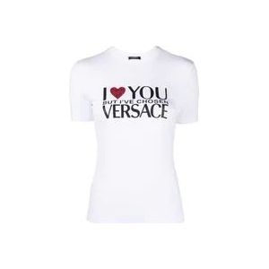 Versace Witte T-shirts en Polos , White , Dames , Maat: S