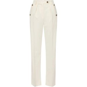 Elisabetta Franchi, Dames, Broeken, Beige, Maat: S Katoen,