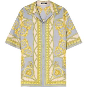 Versace, Heren, Overhemden, Veelkleurig, Maat: 2XL Zijde,