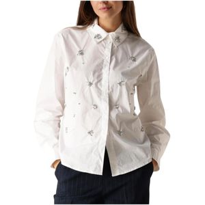 Summum Woman, Dames, Blouses & Shirts, Wit, Maat: L Katoen,