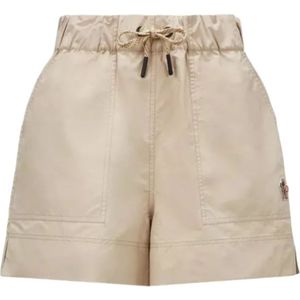 Moncler, Dames, Korte broeken, Beige, Maat: L Poliester,