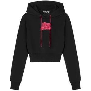 Versace Jeans Couture, Heren, Sweatshirts & Hoodies, Zwart, Maat: L Katoen,