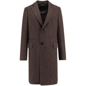 Zegna, Heren, Mantels, Bruin, Maat: L Wol,