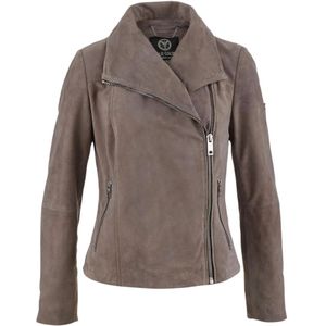 Carlo Colucci - Dal Bella - Leren Jas - Bruin - Dames