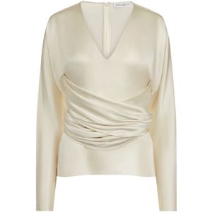 Nina Ricci, Dames, Blouses & Shirts, Beige, Maat: 2XS Satijn,