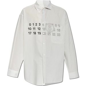 MM6 Maison Margiela, Heren, Overhemden, Grijs, Maat: S Katoen,