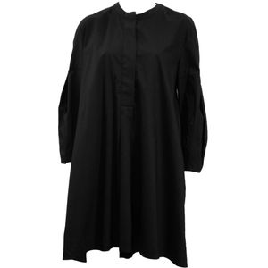 Roberto Collina, Dames, Jurken, Zwart, Maat: L Katoen,
